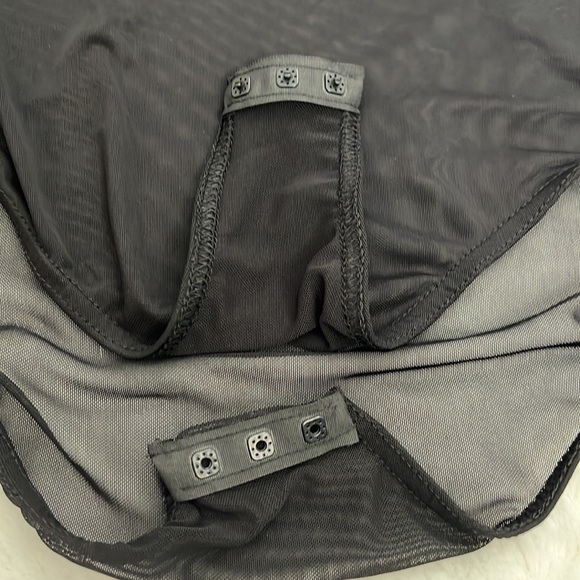 Ayanapa mesh bodysuit with crushed velvet floral design NWT - Picture 12 of 14